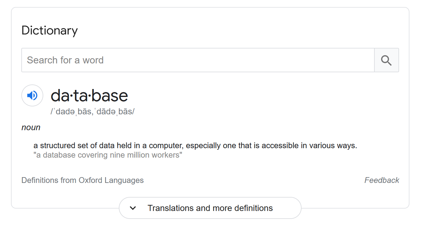 definition of database
