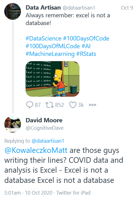 excel is not a database